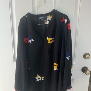 Floral Black Blouse